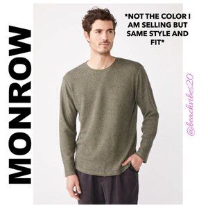 MONROW Men's Thermal Long Sleeve Crew Light Blue Small NWT O-154
